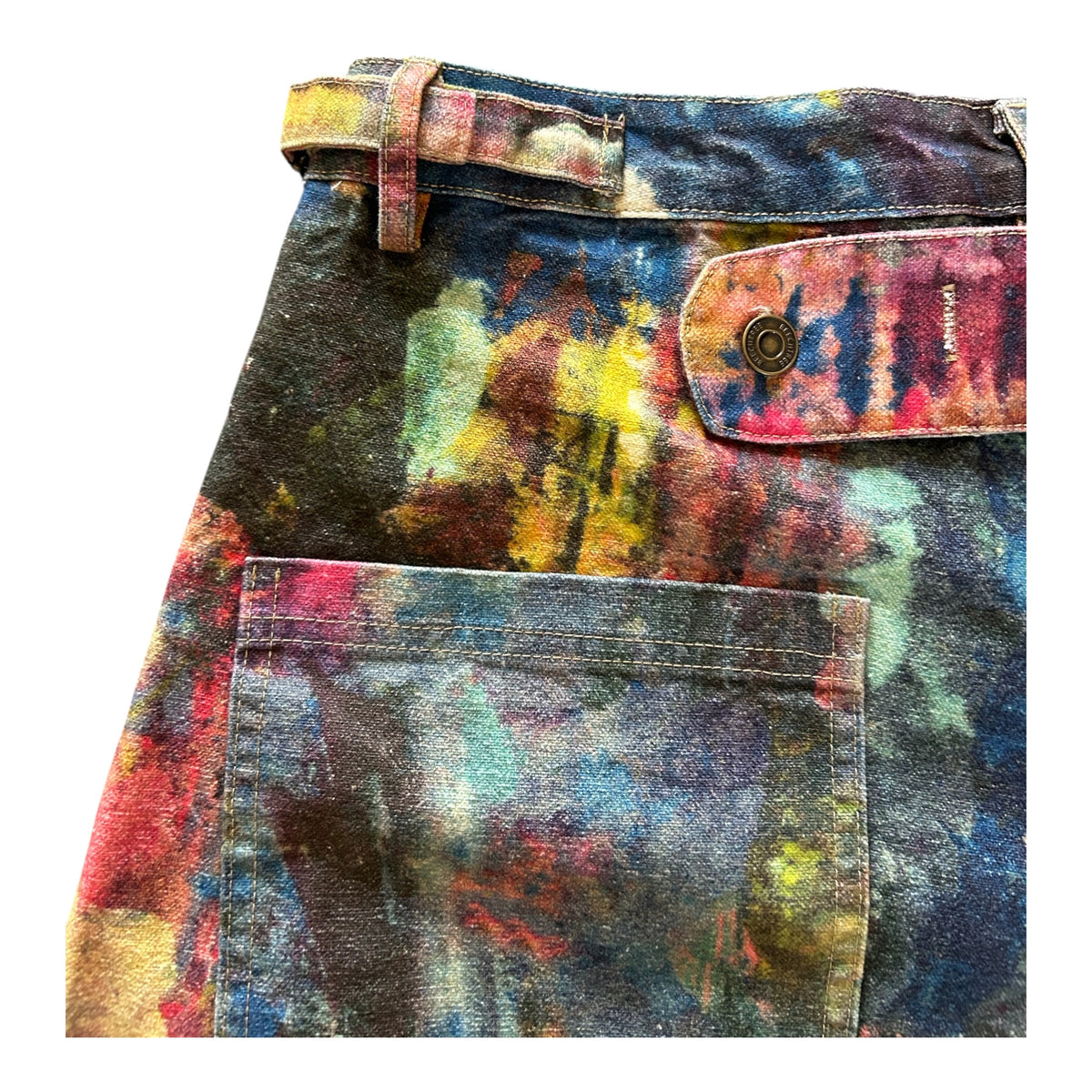 Adjustable Art Splatter Barrel Leg Jeans (unisex)