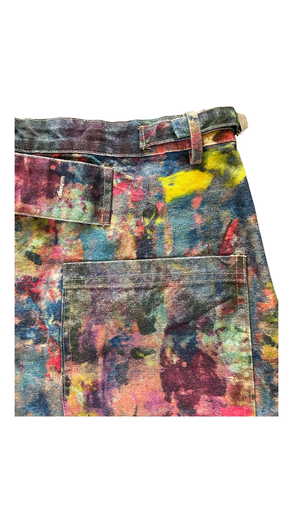 Adjustable Art Splatter Barrel Leg Jeans (unisex)