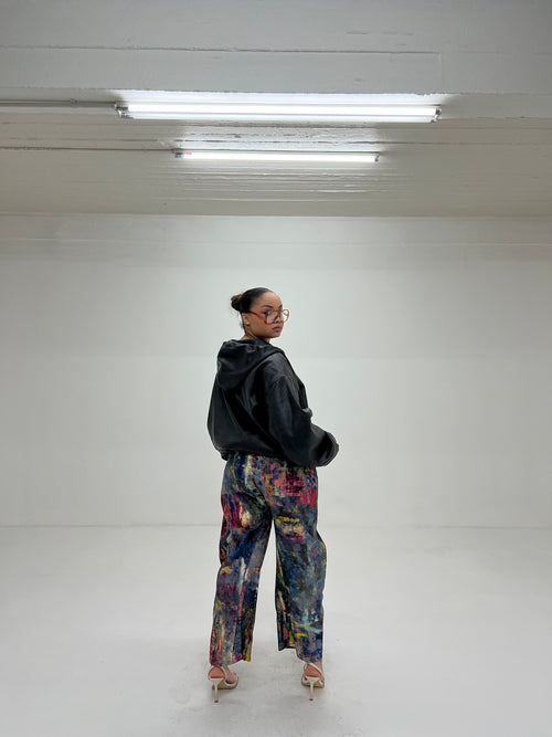 Art Splatter Barrel Leg Jeans